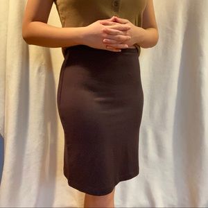 Dark Brown Straight Skirt